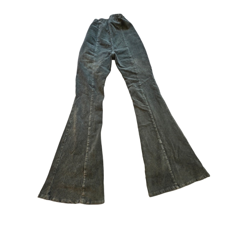 Oli & Hali Women's Corduroy High Rise Retro Flare Olive Green Bell Bottom Pant S